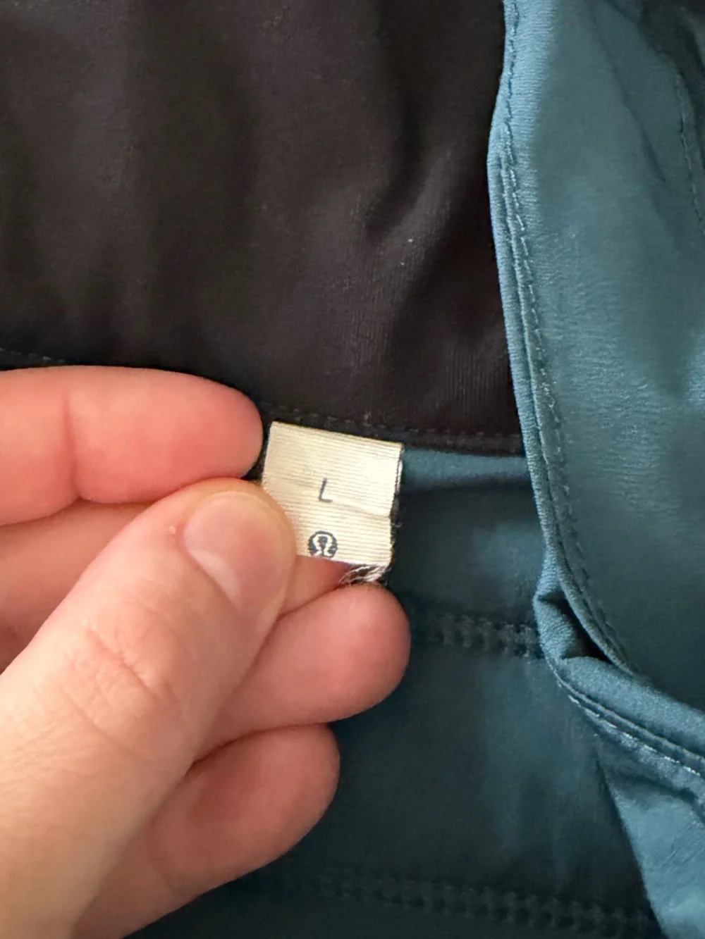 lululemon athletica Teal and Black Hooded Quilted Vest - Picture 3 of 3